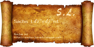 Sachs Lóránt névjegykártya