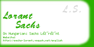 lorant sachs business card